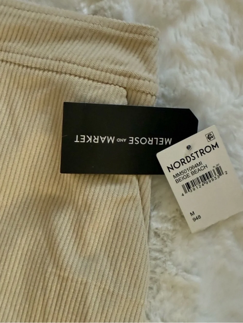 NWT Melrose and Market Button Front Corduroy Beige Beach Mini Skirt